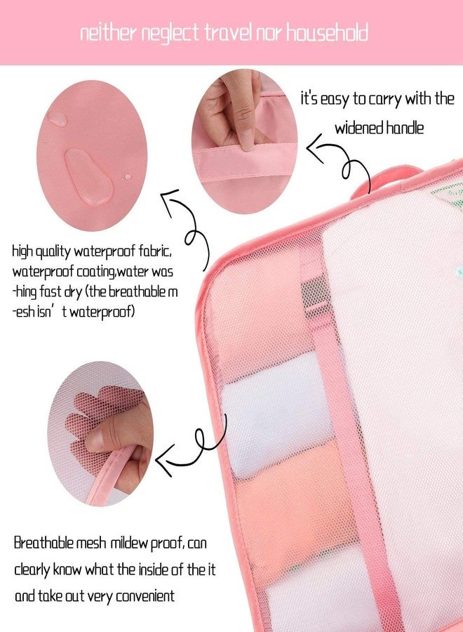 Mantavya 7 in 1 Travel Organizer, Packing Cubes for Travel, Travel Essentials, Toiletry Bag, Packing Bags for Clothes, Travel Organizer for Women, Travel Pouch, Packing Cubes Travel Organizer (Pink) - Image 2